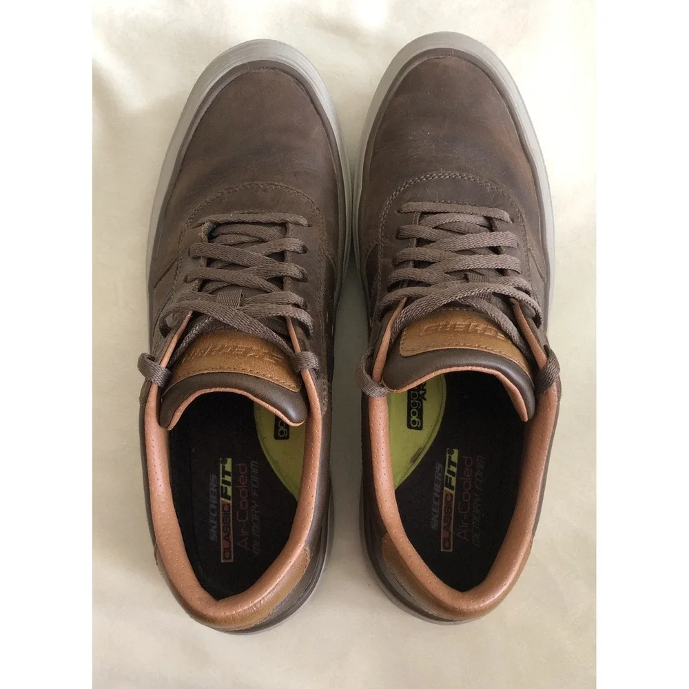Skechers Viewport Brambo Sneaker Dark Brown Mens 10 EUC